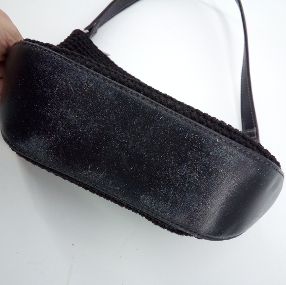 The SAK Black Knit Leather Trio Bundle Small Medium Shoulder Bags Bag Casual - Picture 12 of 16